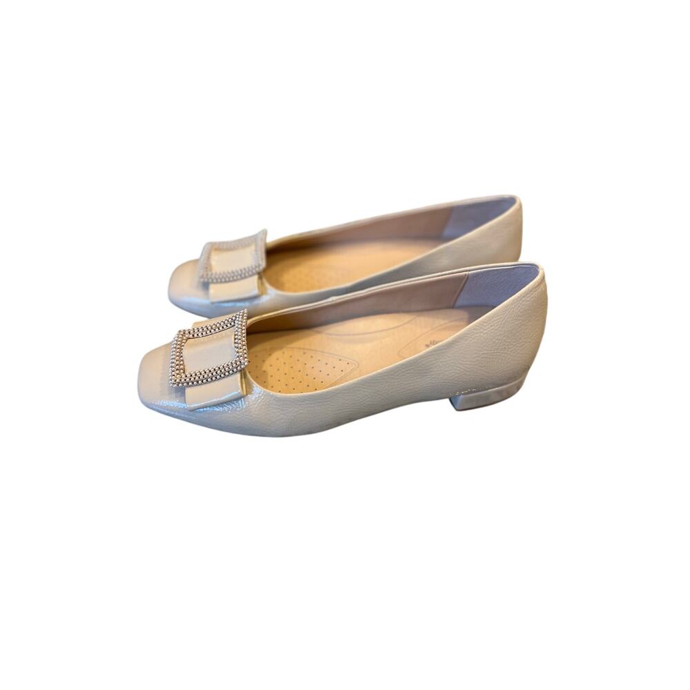 Alex Marie pearl buckle ballet flats women’s size 9 tan